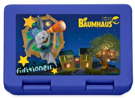 Spreadshirt KiKA-Baumhaus Mit Fidi Teleskop Brotdose Lunchbox, One size, Royalblau