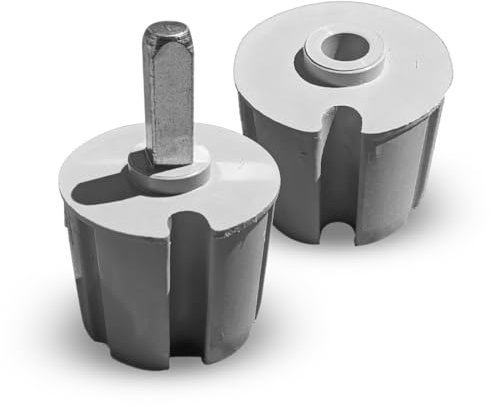 Coppia Calotta Tenda da sole con Foro da 14 mm e Perno Quadro da 13 x 13 mm. Diametri da 60-63 - 70 mm. Calotta per Rullo Avvolgitore per Tenda da Sole Per Esterno (CALOTTE PER RULLO DA 60 MM)