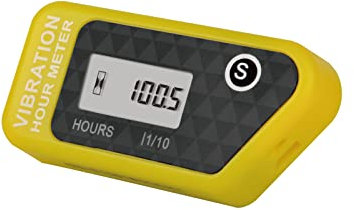 Yooreal Vibration Activated Hour Meter,Maintenance Intervals Reminder for Gas/Diesel Engine Powered Generator Compressor Motorcycle Snowblower Trailer Motor Grader Pressure washer. (Yellow)