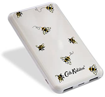 Cath Kidston Bees 5,000mAh Mobile Phone Portable Power Bank - Portable Charger with USB-C, USB-A & a Port for Iphones - Fast Charging Battery Pack for Phones & Tablets - PowerBank for Iphone & Samsung