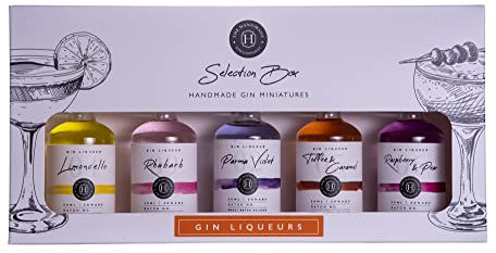 Handmade Gin Liqueurs Summer Giftbox - 5x5cl Mnis 20% ABV - The Handmade Gin Company