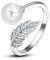 Geburtsstein Damen Verstellbarer Ring 925 Sterling silber Feder ring Birthstone Schmuck Geburtstag Geschenk für Frauen Mädchen (O-Perlen Ring)