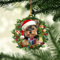 Talataca Yorkshire Terrier trägt einen Weihnachtsmützenkranz, Yorkie-Hund, 2D-flacher Auto-Rückspiegel-Zubehör, Weihnachtsbaumschmuck, Dekoration, hängender Charme, Anhänger, Geschenk