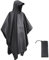 HYCOPROT Regenponcho Leichte Wasserdicht 210T Oxford Ripstop Wiederverwendbar Regencape, Regenponcho mit Brusttasche 3 in 1 Multifunktionaler Regenmantel für Jagd, Trekking, Camping, Angeln (Grau)