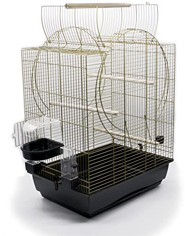 ZooPaul XXL Vogelkäfig Emma Cabrio Gold schwarz 72x54x38cm Wellensittich Kanarien Käfig