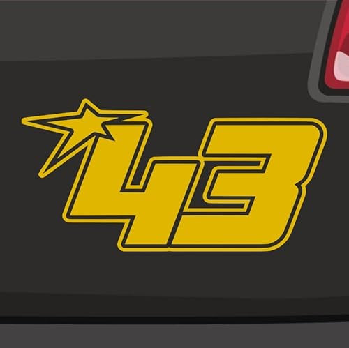 Generisch Startnummer 43 Aufkleber Sticker Start Auto Zahl MTB Motorrad Rennen 46x23cm Farbe: Neongelb