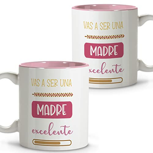 LolaPix Taza Mamá. Tazas Desayuno Originales. Taza Cerámica 330 ml. Regalos con Frases. Día de la Madre. New mom gifts. Regalos originales para mujer. Vas a ser una madre