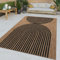 TT Home In-& Outdoor Teppich Wetterfest Balkon Flachgewebe Geometrischer Ethno Style, Farbe:Schwarz Braun, Größe:160x220 cm