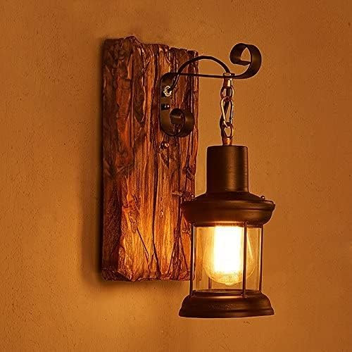 HYKISS Rustikale Wandleuchten Farmhouse Holz Wandlampe Retro-Industrie-Wandleuchte Eitelkeitsleuchte Für Gang Flur Schlafzimmer Nachttisch Wohnzimmer Badezimmer (Größe : 1 STÜCK)