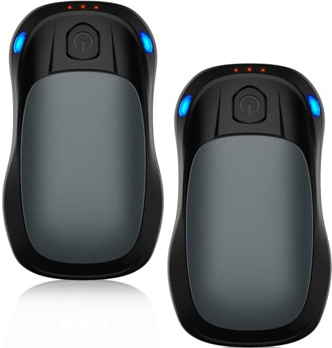 Hand Warmers Rechargeable, 2 in 1 Reusable Electric USB Hand Warmer with 20 Hrs Warmth, 2 Pack Portable Handwarmers Great for Raynauds, Heat Therapy, Sufferers Pain Relief, A Warm Gifts (Grey)