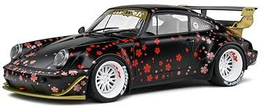 Solido Porsche RWB (schwarz) – Hochwertiges Diecast Modellauto im Maßstab 1:18, Exklusives Tuning-Fahrzeug für Sammler & Auto-Enthusiasten
