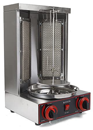 Grills Électriques Full Open, Multi-Grill Vertical, Multi-Gril Viande Compact 3000w, Interrupteur Marche/Arrêt, Voyant Lumineux, Broche Rotative, Acier Inoxydable, Pour Kebab Et Volaille