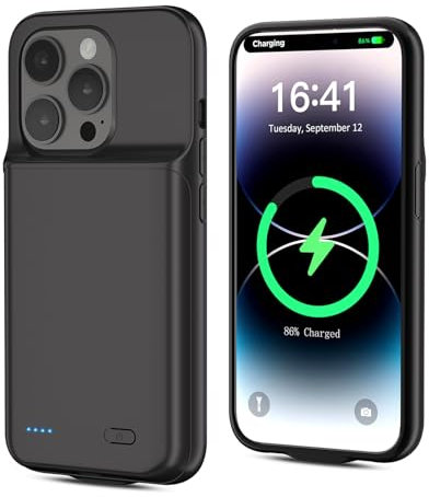 BOANV [6800mAh] Coque Batterie pour iPhone 14 Pro Max, Nouveau boîtier de Charge Rechargeable Haute capacité, Housse de Protection Portable Coque Batterie pour iPhone 14 Pro Max (1 Pack)