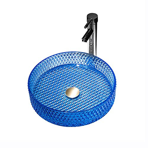 Modernes, minimalistisches, rundes Badezimmer-Waschbecken, Aufsatzwaschbecken aus Glas