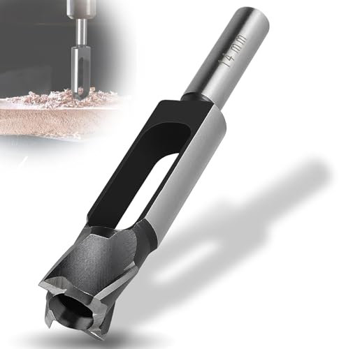 SWAWIS Forêt à Tenon Profond Diamètre 14 mm, Coupe en Acier Carbone, Carotteuse pour Fabrication de Meubles, Coupe Goujon pour Bois