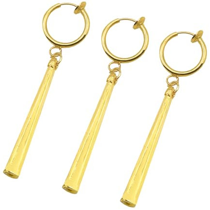 BJPERFMS Zorro Ohrringe, 3 Stück Zorro Clip On Ohrringe, One Piece Zoro Ohrringe, Zoro Earrings, Anime Ohrringe, Zorro Gold Clip On Ohrringe, Anime Cosplay ZubehöR, Anime Schmuck FüR Fans Cosplay
