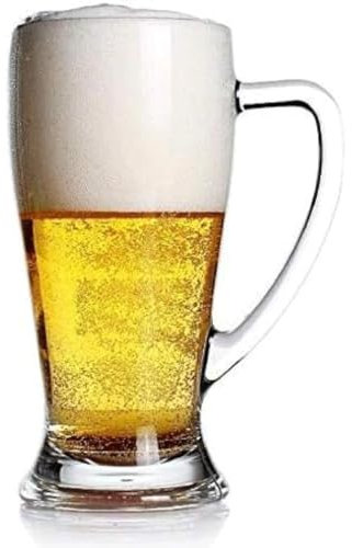 OZLMBERN Verdicktes Bierglas mit Griff, kreatives Bierglas, großes Weinglas, hitzebeständiges Saftglas, Milchglas