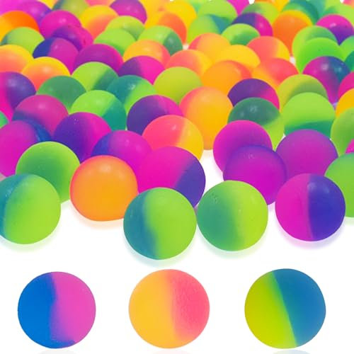 Magiho 30 Stück Flummies für Kinder, Neon Bunt Flummi Spielzeug Geschenk Kindergeburstag Mitgebsel Groß Set für Mädchen Jungen Give Aways Gastgeschenke Partygeschenke (30mm)