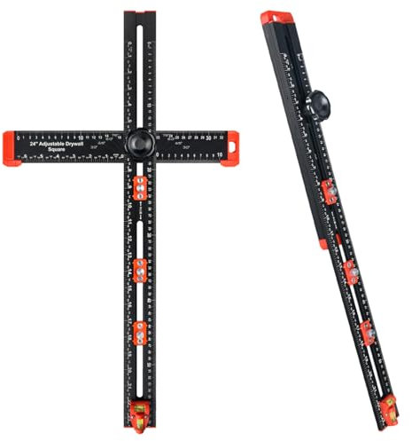 Règle de positionnement de perçage 2 en 1, gabarit de matériel d'armoire (noir, 63,5 cm)