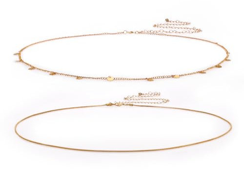 2pcs Belly Chain, Sexy Waist Chain Adjustable Bikini Body Jewelry Alloy Belt Body Chains for Women Teen Girls Summer Beach Gift (Style 1)