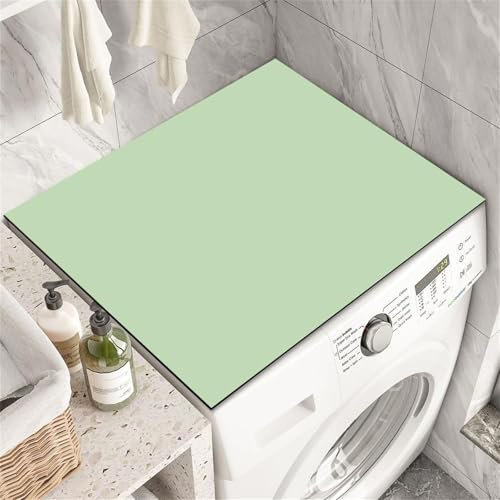 FANSU Tapis de Protection Dessus Machine à Laver, Tapis pour Dessus de Machine à Laver Antidérapant Couleur Unie Housse pour Dessus de Machine à Laver Absorbant Séchage Rapide (50x50cm,Vert Clair)