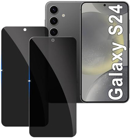 【2 Pezzi】 Vetro Temperato per Samsung Galaxy S24 Privacy Pellicola Protettiva,Durezza 9H,Anti-Spy,Anti-Graffio,Senza Bolle,Anti-Impronte Protezione Schermo per Samsung Galaxy S24