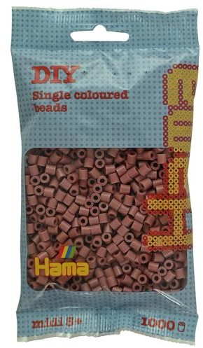 Hama Beutel mit Bügelperlen | ca. 1000 Midi-Perlen | Mosaik-Deko für Kinder ab 5 Jahren | Rosenholz Rot