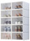 ZHTLTHZ 10 Schuh Schuhboxenstapelbar Transparent, Shoes Organizer, Schrank Schuhe Organizer, Shoe Storage, Schuhe Aufbewahrung, Shoe Box, Schuhaufbewahrungsbox, Schuhkasten, Up To Size 45, White