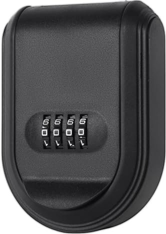 Caja De Llaves Magnética Caja de cerradura con llave magnética, caja de seguridad con combinación de código de 4 dígitos for llaves exteriores, llave de seguridad portátil de plástico grueso reiniciab