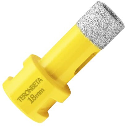 Teronbeta Diamond Core Drill Bit 18mm, M14 Vacuum Brazed Diamond Core Hole Cutter for Tile Porcelain Ceramic Granite Marble,Diamond Tip Drill Bit for Angle Grinder