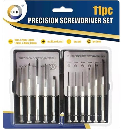 Quailitas Precision Screwdriver Set, 11 Pieces, Small Tools for Phone, Watch, Laptop, Glasses, with Storage Pouch