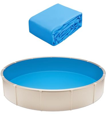VEVOR Runde Poolfolie, φ550x147 cm, Innenfolie, Ersatzfolie, Innenhülle, Schwimmbadfolie, Folie aus Vinyl in Standardgröße, verschleißfest, für Aufstellpools mit 132 cm Wandhöhe, einfarbig