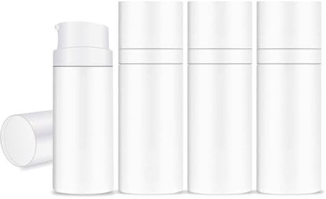 MYOC White Airless Bottle Set with White Pump| 4 Bottles | 15ml | Leak-Proof & Precise Dispensing | Ideal for DIY Beauty & Skincare