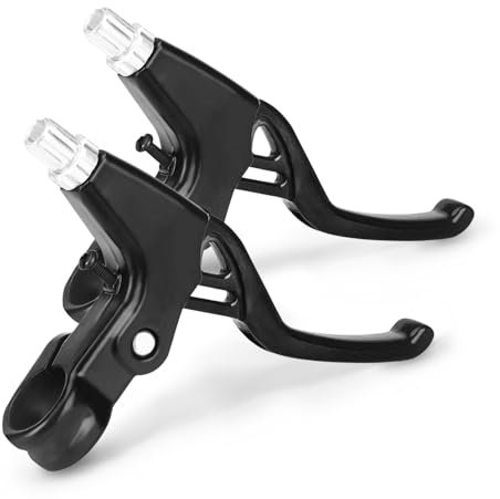 Kukyller 1Paar Fahrradbremshebel, 14 x 9 cm/5,51 x 3,54 Zoll Fahrradbremskupplungshebel Aluminiumlegierung Ergonomischer V-Bremslenker für Mountainbikes (Schwarz)