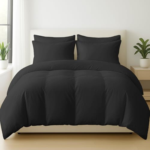 Pamposh 400 Thread Count 100% Egyptian Cotton King Size Duvet Cover Sets - Premium Cotton Breathable Kingsize Duvet Cover Sets - Luxurious Hotel Quality Bedding Set With Zipper Closure