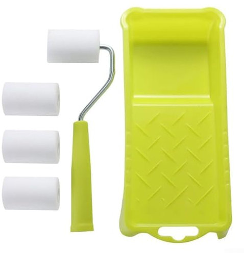 Kleines Farbauftragsset mit hochdichten Schaumstoffrollen und Tablett (D)