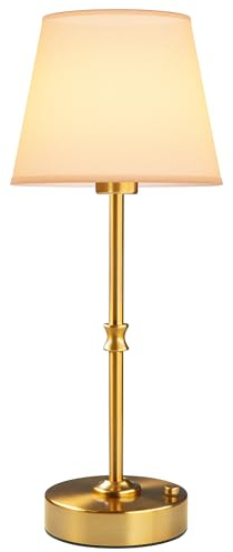 EppieBasic Rechargeable Table Lamp Cordless: Fast Charging & Long Lasting - 2700K Warm Light Vintage Gold Lamps for Women Housewife - Living Room Dinning Bedroom