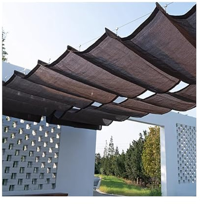 GXXINGIN Voile d'ombrage rétractable en Forme de Vague pour pergola, Protection Solaire pour terrasse, Design ondulé en U, 1 m x 8 m
