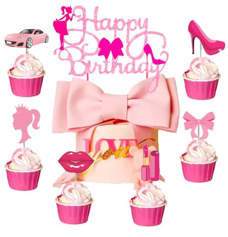 Tortendeko-Set – Geburtstagskerzen, Cake Topper, Deko-Figuren – Für Kuchen & Cupcakes (D)