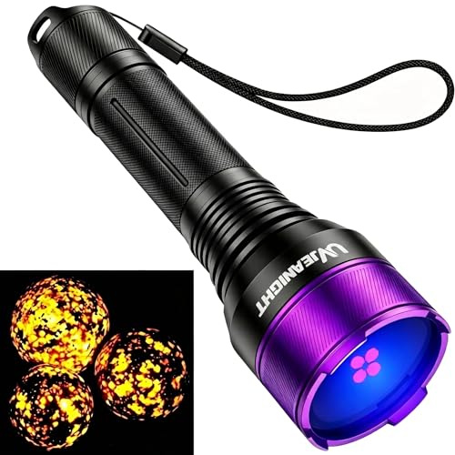Schwarzlicht-Taschenlampen 365nm UV Schwarzlicht Wiederaufladbar mit gefilterten LEDs für Yooperlite Jagd, Haustierurin-Erkennung, Harze, Skorpione, Auto-Lecks