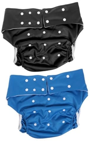 HOLIDYOYO 2 Stück Waschbare Inkontinenz windelhose für Erwachsene Verstellbar mit Doppelt Einstellbaren Druckknöpfen Atmungsaktive Urinal hose für Ältere Menschen Geeignet für