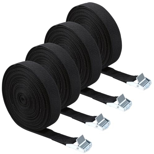 Ratschen Zurrgurte 4 STK – 10 m Spanngurte mit Schnalle | 4 Stk. Ratschen Zurrgurte, Spanngurte, verstellbare Hochleistungs Haltegurte mit Schnalle für Fahrradträger, Motoren, LKWs