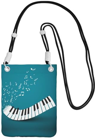 WXWJSHMGC Mini sac à bandoulière pour téléphone portable et smartphone Motif touches de piano Vert et blanc