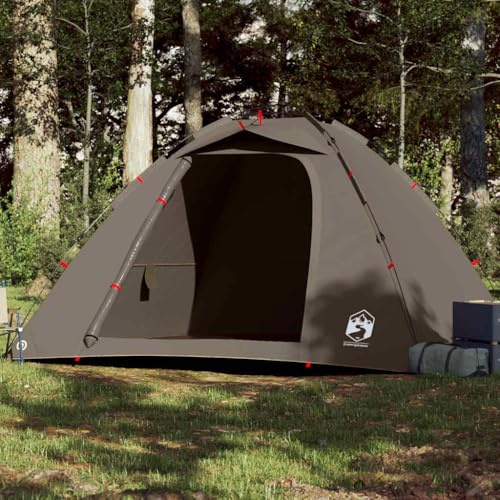 Owox Angelzelt 4P Braun 262x254x172cm 190T wasserdicht Quick Release E-Anschluss Packmaß 89x18x18cm für Angeln Camping