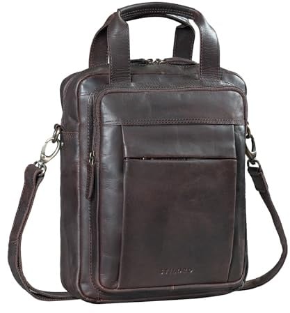 STILORD Eldon Mittelgroße Umhängetasche Herren Leder - Schultertasche Echtleder Crossbody Bag Messenger Bag 13,6 Zoll Ledertasche Herren Männerhandtasche für Alltag, Reisen Farbe:schwarz