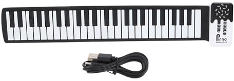 Roll Up Piano Keyboard 49 Keys, Foldable Portable Silicone Electronic Hand Roll Piano with USB Rechargeable Battery for Kids Beginners Travel Practice