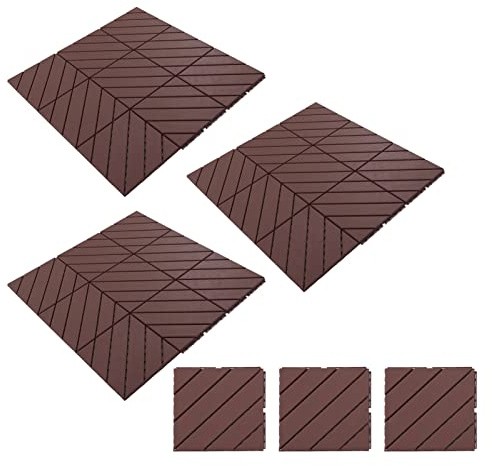 Horett Tejas de Cubierta Plásticas que Entrelazan Prenda Impermeable de | PP, Drenaje Hueco, Instalación sin Herramientas, Almohadillas Antideslizantes, Patios, Jardines, Baños, Pisos Exteriores