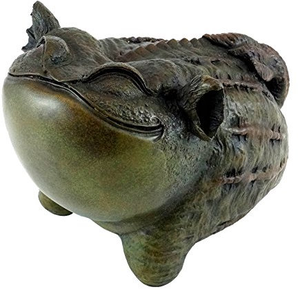 Kunst & Ambiente - Bronzefigur - Lustige chinesische Kröte/Frosch - signiert von Milo - Tierfigur - Skulptur - Figur