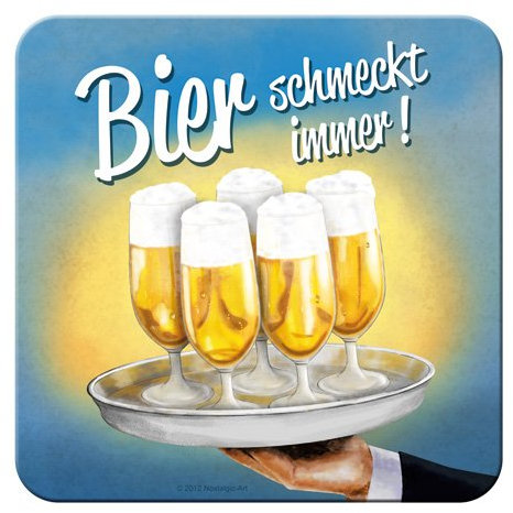 Nostalgic-Art 46132 Bier und Spirituosen schmeckt immer Tablett, Untersetzer