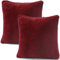 CelinaTex 2er Set Kissenbezug 50x50 cm Doppelpack Coral Fleece Kissenhülle, Dekokissen Bezug Sofakissenbezug Comfortable Bordeaux 5001342